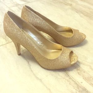 Gold metallic heels